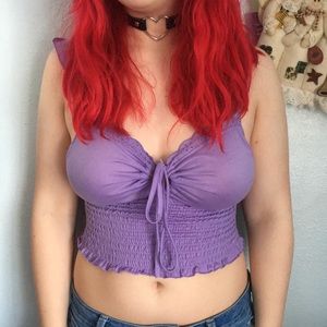 NEW purple milkmaid crop top